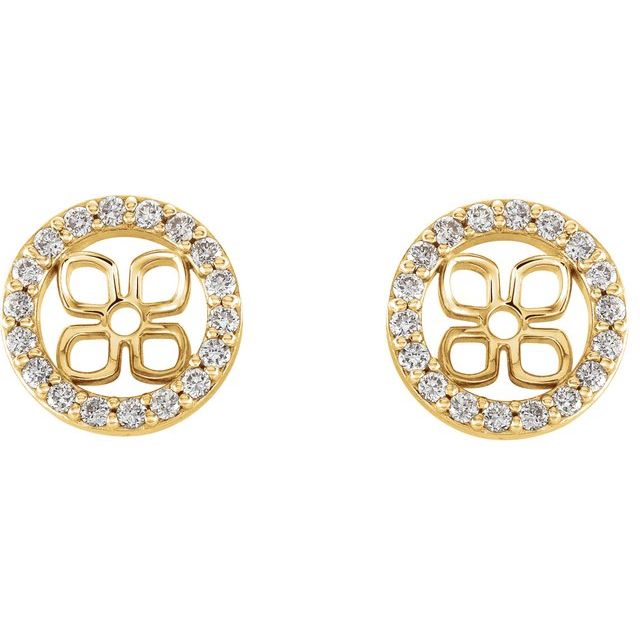 14K Yellow 8 mm ID 3/8 CTW NLab-Grown Diamond Earring Jackets