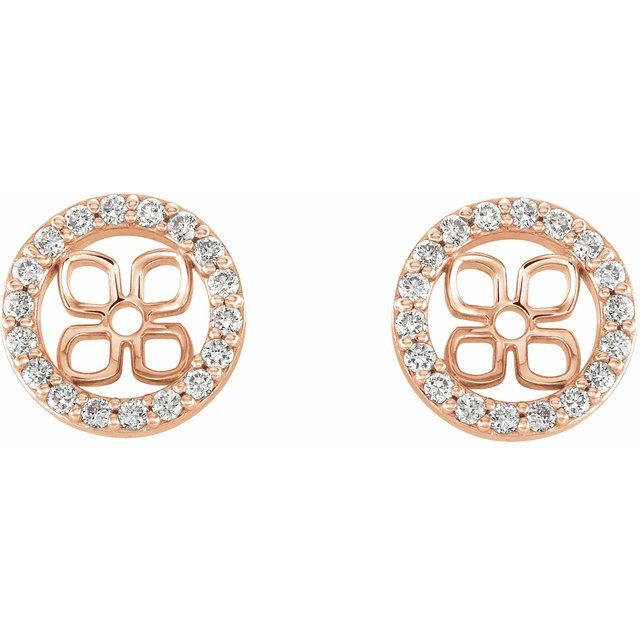 14K Rose 6 mm ID 1/6 CTW Lab-Grown Diamond Earring Jackets
