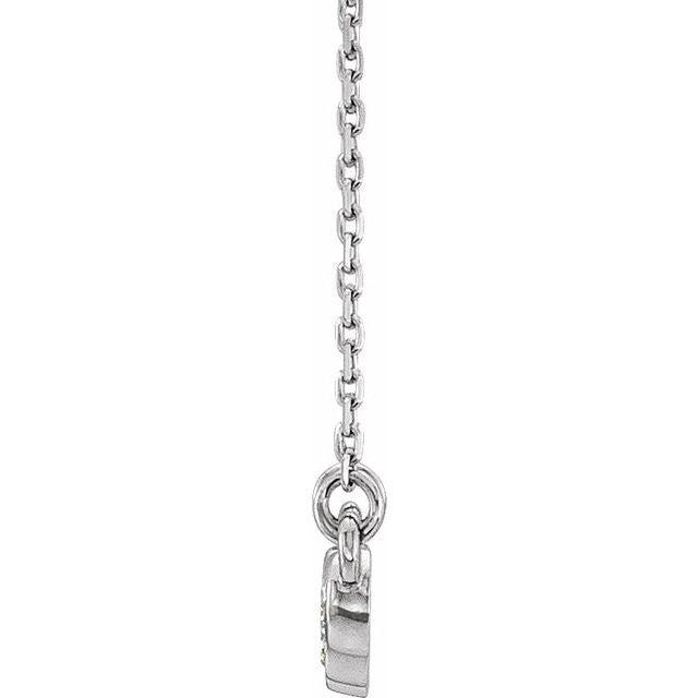 14K White .07 CTW Lab-Grown Diamond Bar 16-18" Necklace