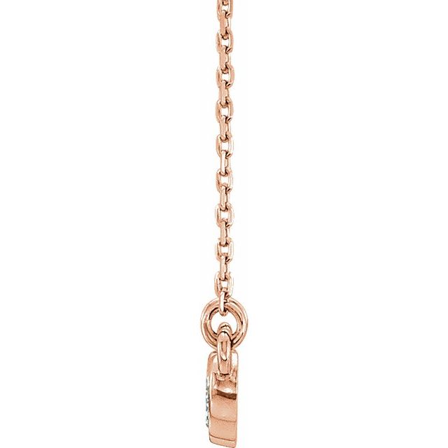 14K Rose .07 CTW Lab-Grown Diamond Bar 16-18" Necklace