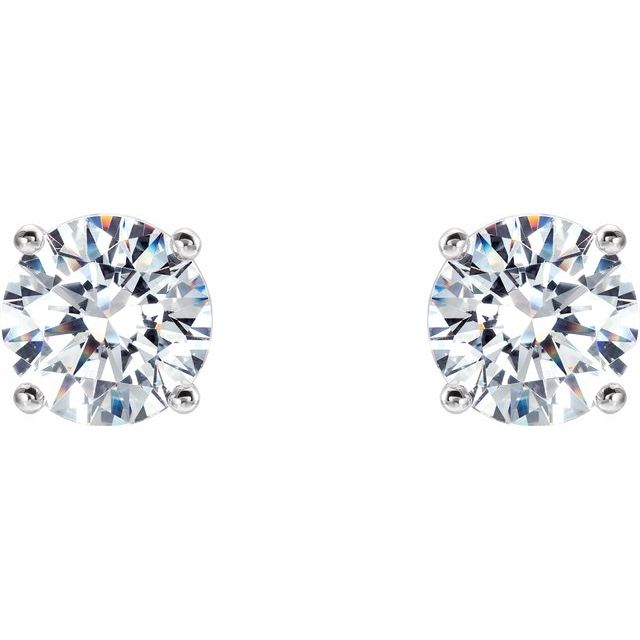 14K White 1 1/2 CTW Lab-Grown Diamond 4-Prong Stud Earrings