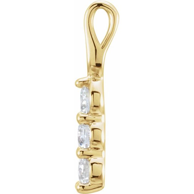 14K Yellow 1/4 CTW Lab-Grown Diamond Three-Stone Pendant