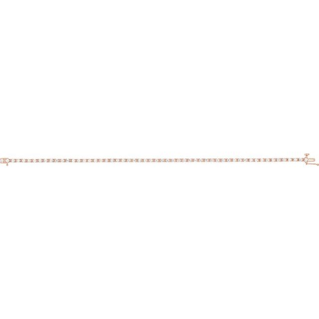 14K Rose 2 1/4 CTW Lab-Grown Diamond Line 7 1/4" Bracelet