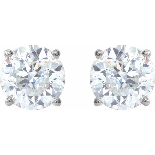 14K White 6 mm Stuller Lab-Grown Moissanite Stud Earrings