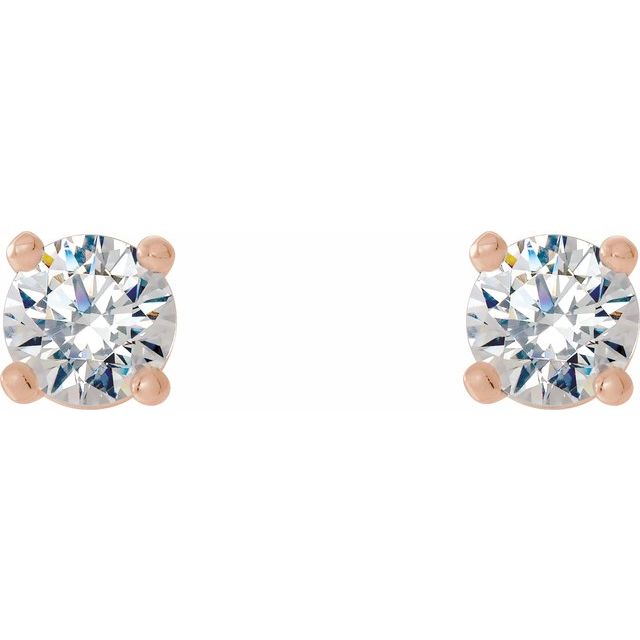 14K Rose 1/4 CTW Lab-Grown Diamond 4-Prong Stud Earrings
