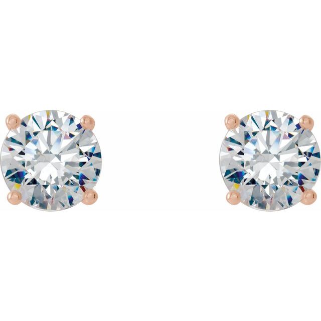 14K Rose 2 CTW Lab-Grown Diamond 4-Prong Stud Earrings