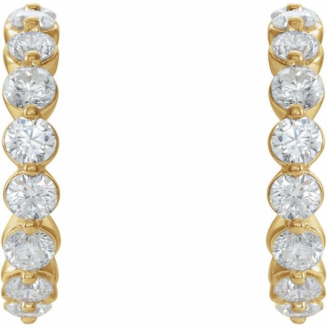 14K Yellow Lab-Grown Moissanite 16.5 mm Hoop Earrings