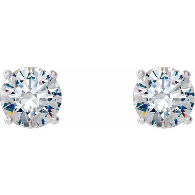 14K White 3/4 CTW Lab-Grown Diamond 4-Prong Stud Earrings