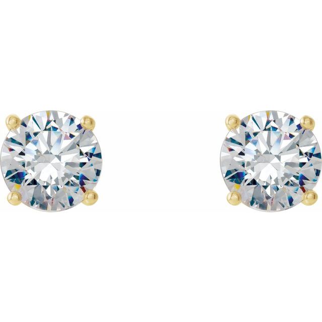 14K Yellow 3/4 CTW Lab-Grown Diamond 4-Prong Stud Earrings
