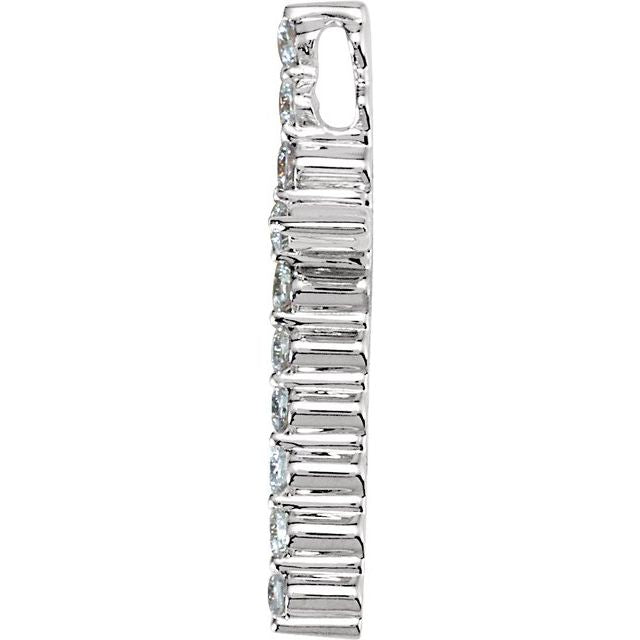 14K White 1/5 CTW Lab-Grown Diamond Cross Pendant