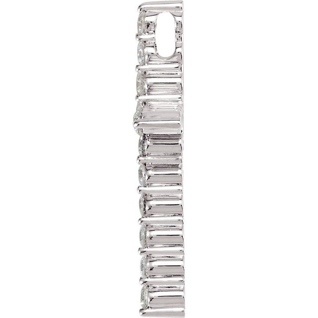 14K White 1/3 CTW Lab-Grown Diamond Cross Pendant