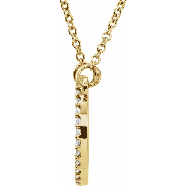 14K Yellow 1/8 CTW Lab-Grown Diamond Circle 16" Necklace