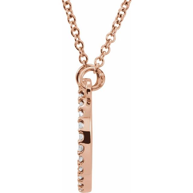14K Rose 1/8 CTW Lab-Grown Diamond Circle 16" Necklace