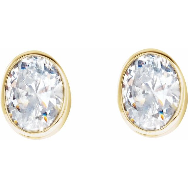 14K Yellow 1/5 CTW Lab-Grown Diamond Bezel-Set Earrings