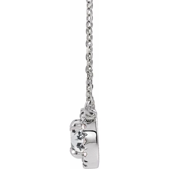 14K White 5/8 CTW Lab-Grown Diamond French-Set 16-18" Necklace