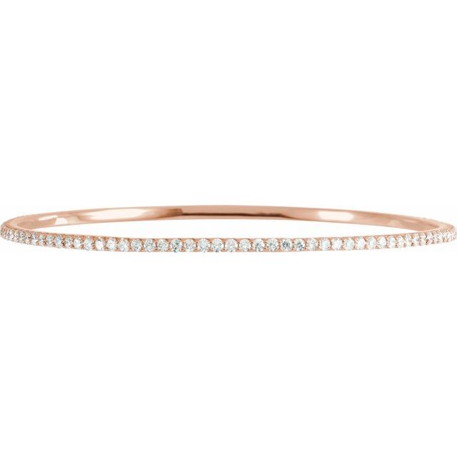 14K Rose 5 CTW Lab-Grown Diamond Stackable Bangle 8" Bracelet