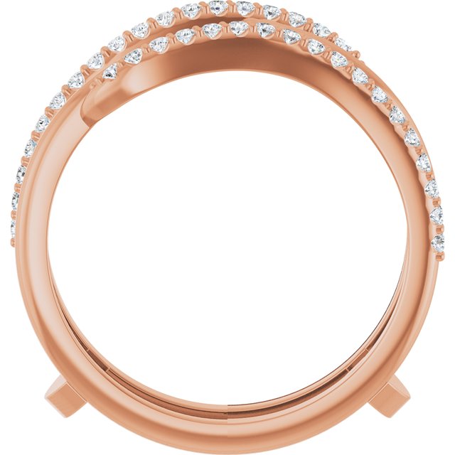 14K Rose 1/4 CTW Lab Grown Diamond Ring Guard