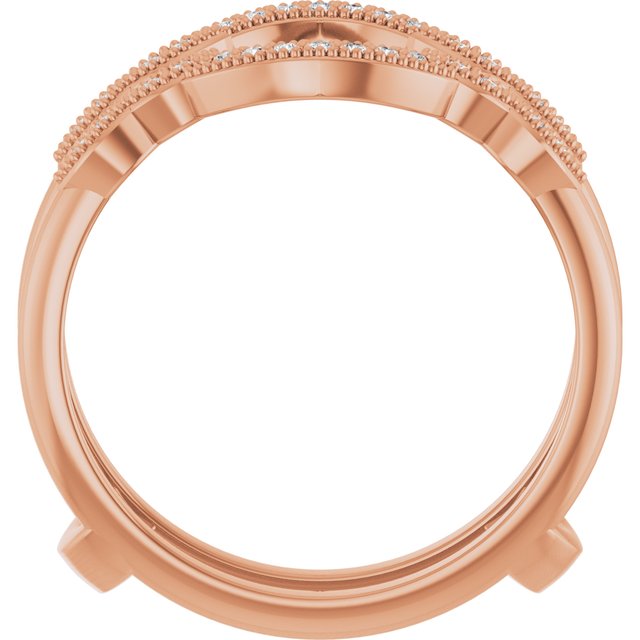 14K Rose 1/8 CTW Lab Grown Diamond Ring Guard