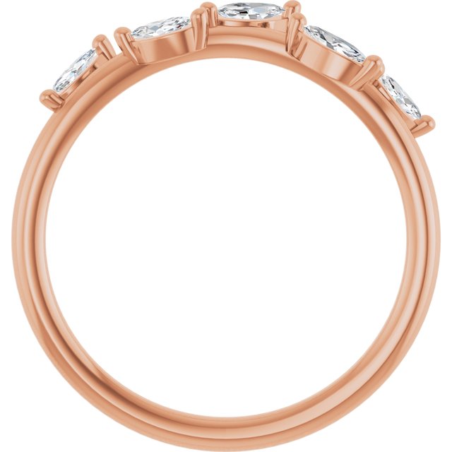 14K Rose 1/3 CTW Lab Grown Diamond Leaf Ring