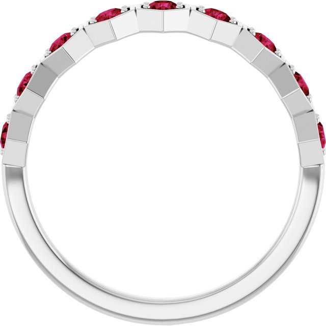 Sterling Silver Lab-Grown Ruby Stackable Ring