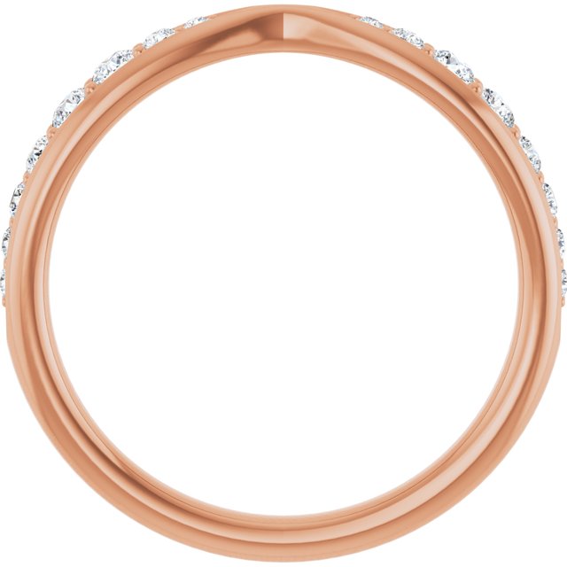 14K Rose 1/5 CTW Lab-Grown Diamond Pinched Contour Band