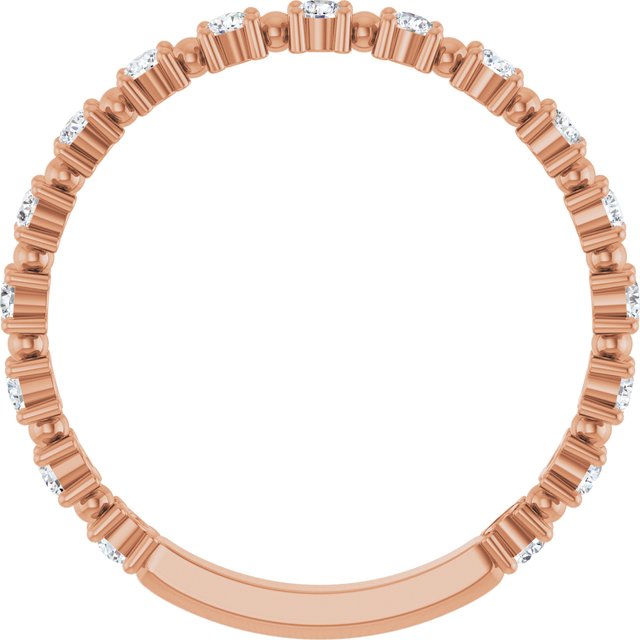14K Rose 1/3 CTW Lab-Grown Diamond Bead Anniversary Band