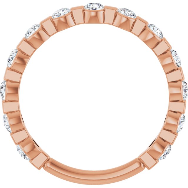 14K Rose 1/2 CTW Lab-Grown Diamond Anniversary Band