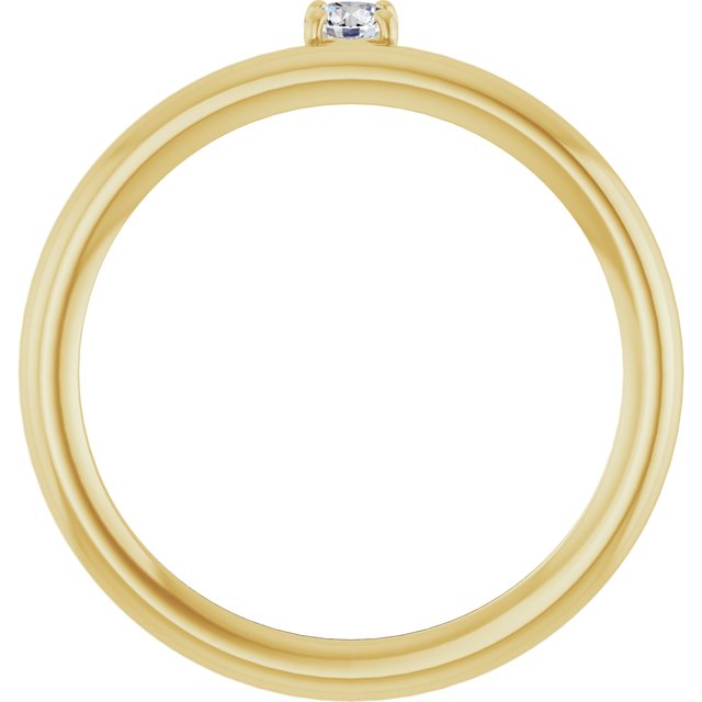 14K Yellow 1/10 CT Lab-Grown Diamond Stackable Ring