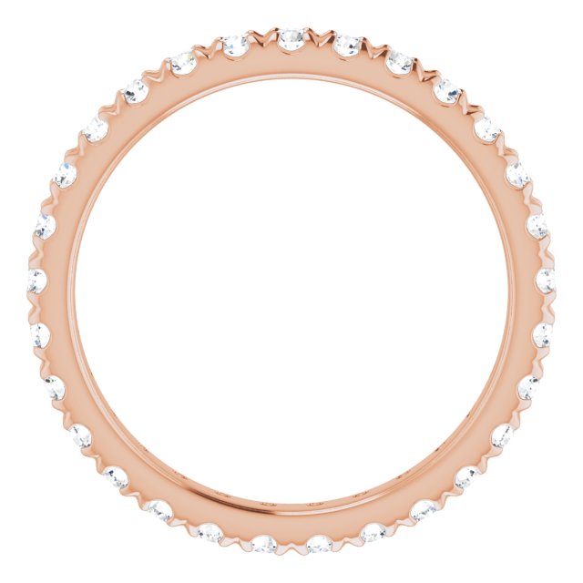 14K Rose 3/4 CTW Lab-Grown Diamond French-Set Eternity Band