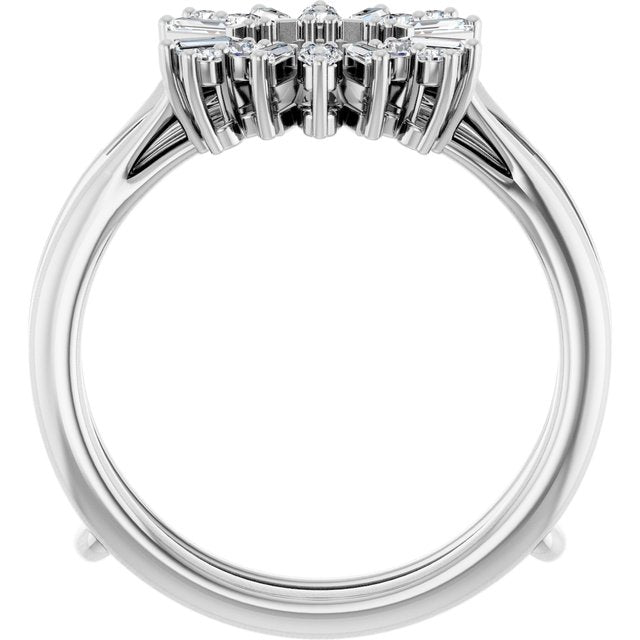 Platinum 1/3 CTW Lab-Grown Diamond Art Deco Ring Guard