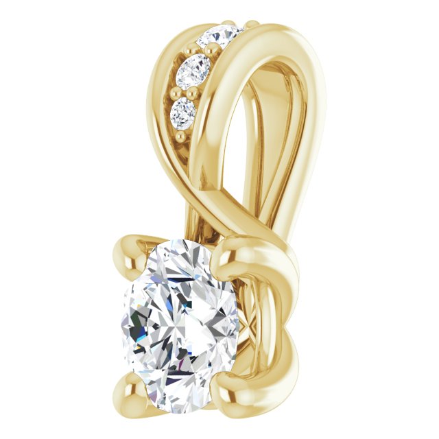14K Yellow 1/4 CTW Lab-Grown Diamond Pendant