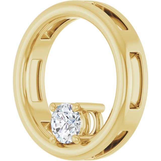 14K Yellow 1/4 CT Lab Grown Diamond Pendant