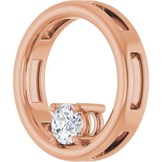 14K Rose 1/4 CT Lab Grown Diamond Pendant