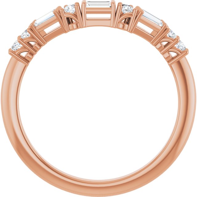 14K Rose 1/5 CTW Lab-Grown Diamond Contour Band