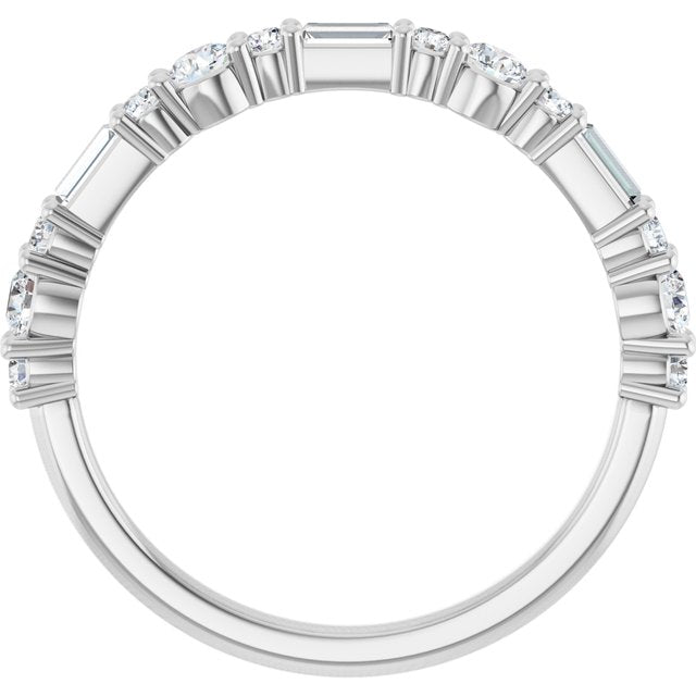 14K White 1/2 CTW Lab-Grown Diamond Anniversary Band