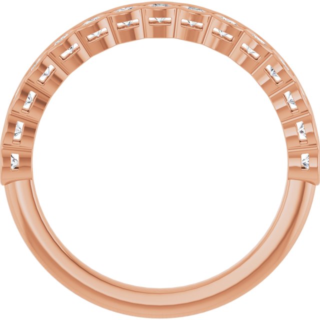 14K Rose 1/2 CTW Lab-Grown Diamond Anniversary Band