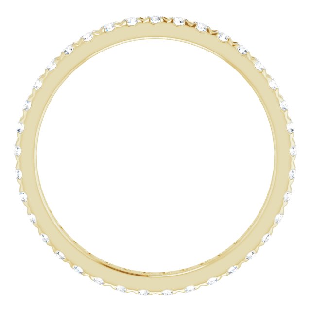 14K Yellow 1/2 CTW Lab-Grown Diamond French-Set Eternity Band