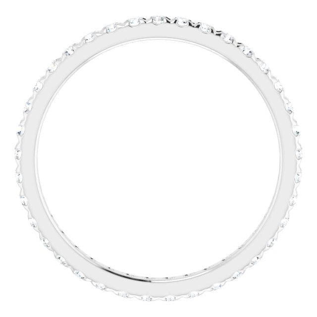 Platinum 5/8 CTW Lab-Grown Diamond French-Set Eternity Band
