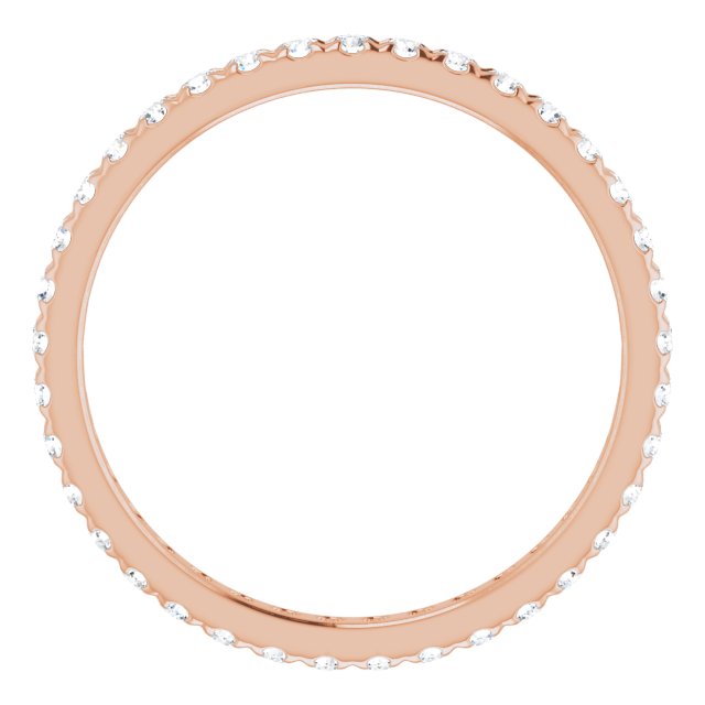 14K Rose 1/2 CTW Lab-Grown Diamond French-Set Eternity Band