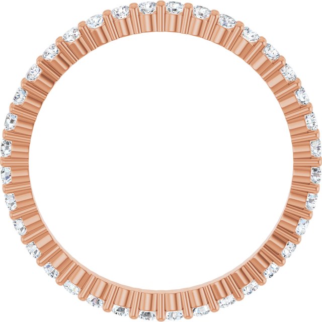 14K Rose 1/2 CTW Lab-Grown Diamond Eternity Band Size 6
