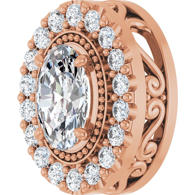 14K Rose 5/8 CTW Lab-Grown Diamond Pendant