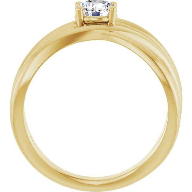 14K Yellow 1/2 CT Lab-Grown Diamond Criss-Cross Ring