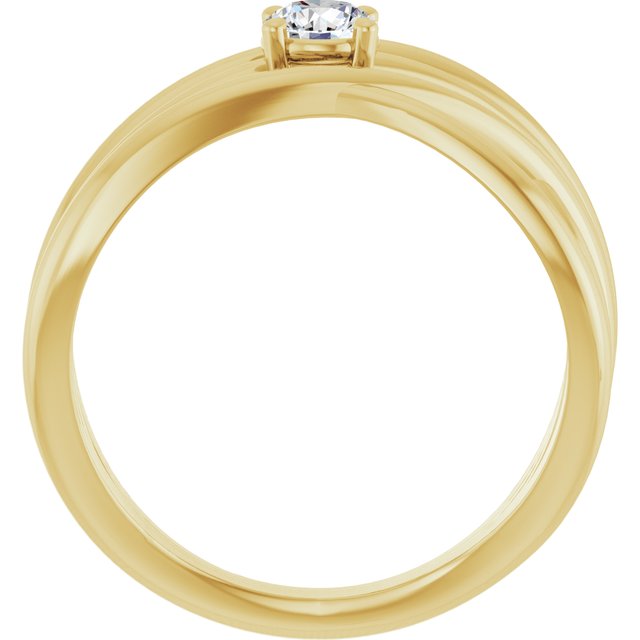 14K Yellow 1/4 CT Lab-Grown Diamond Criss-Cross Ring