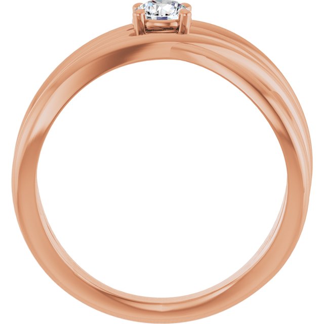 14K Rose 1/4 CT Lab-Grown Diamond Criss-Cross Ring