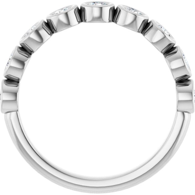 14K White 1/2 CTW Lab-Grown Diamond Anniversary Band