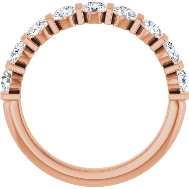 14K Rose 3/4 CTW Lab-Grown Diamond Anniversary Band
