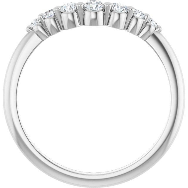 Platinum 1/5 CTW Lab-Grown Diamond Contour Band