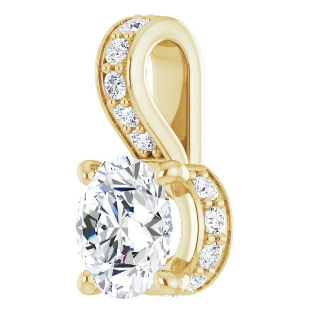 14K Yellow 1/2 CTW Lab-Grown Diamond Pendant