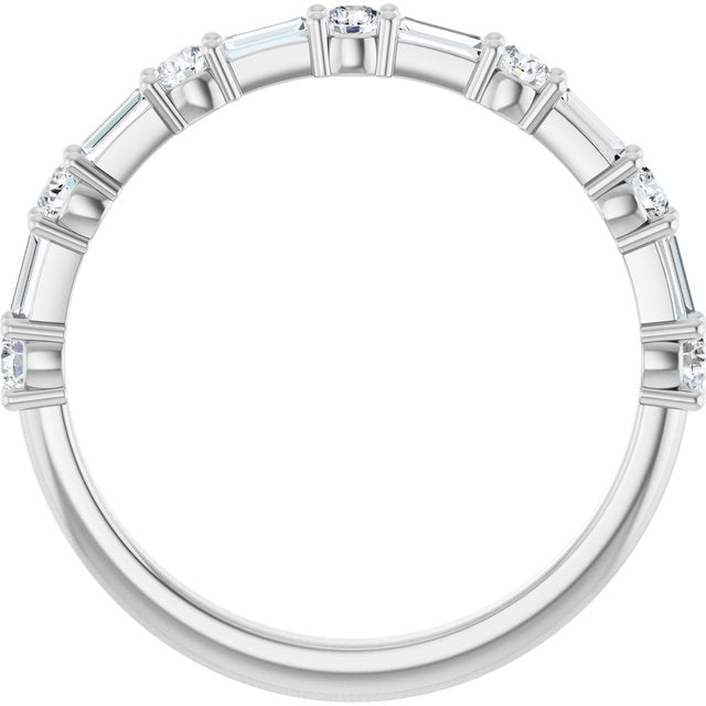 14K White 1/2 CTW Lab-Grown Diamond Anniversary Band