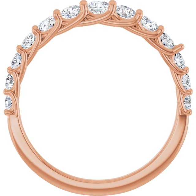 14K Rose 3/4 CTW Lab-Grown Diamond Anniversary Band